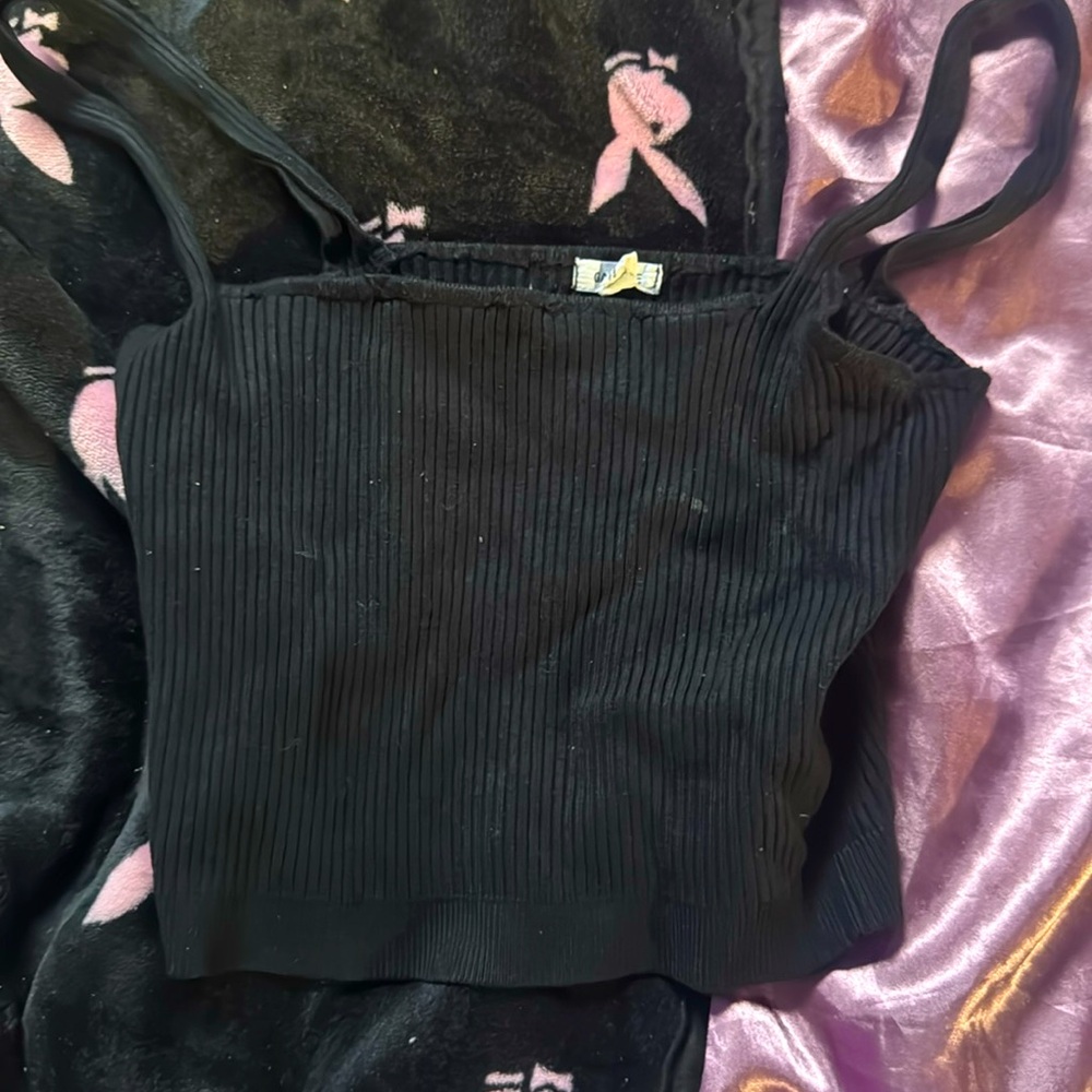 Simple black crop top